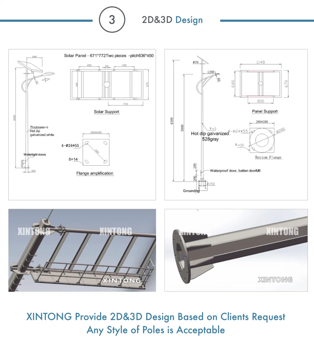 Single Arm Street Light Electric Pole Specifications